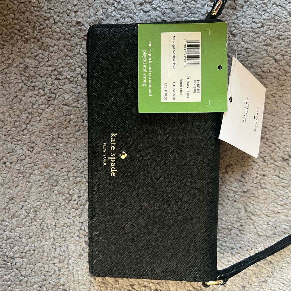 Kate Spade Black Wristlet with Gold Accents